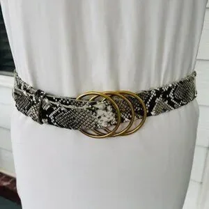 CAbi | Accessories | Cabi Snake Skin Leather Belt Womens 